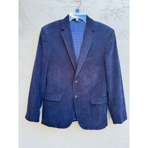 Marc Martin New York Mens Navy Blue Corduroy Blazer Two Button Sport Coat XL